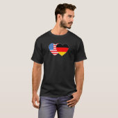 T-shirt Deutschland et USA Drapeau Twin Heart for German A (Devant entier)