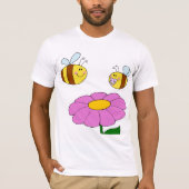 T-shirt Deux Abeilles Et Une Fleur Mens (Devant)