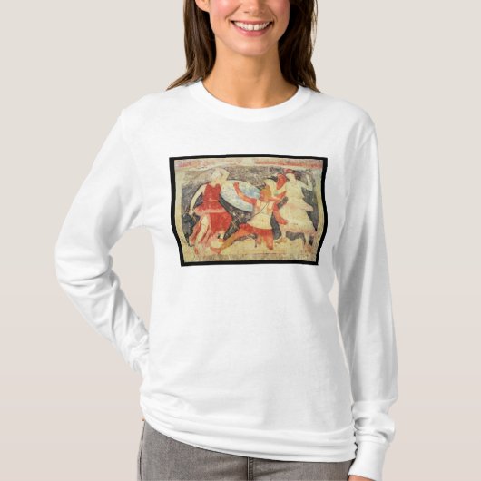 T-shirt Deux Amazone dans le combat avec un Grec (Devant)