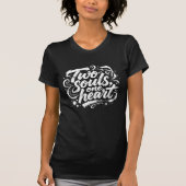 T-shirt Deux Âmes Un Cœur Script Grunge (Devant)