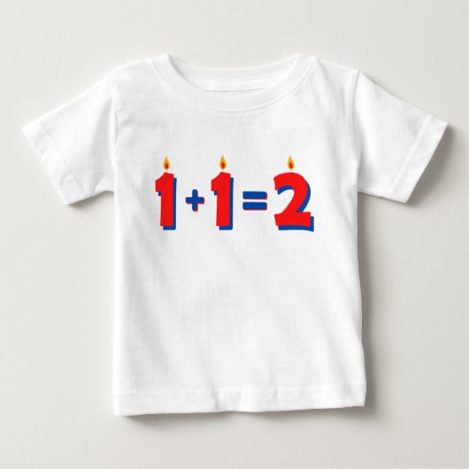 T-Shirt Deux Ans Rouge pour Bébé Fille ou Garçon (Devant)