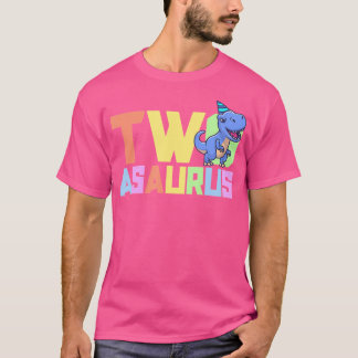 T-shirt Deux Asaurus Dinosaure 2 ans fête d'anniversaire 2