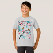 T-shirt Deux Branches Fréquentées D'Abeilles Et De Fleurs (Devant entier)
