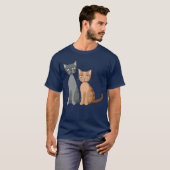 T-shirt Deux chats amusants (Devant entier)