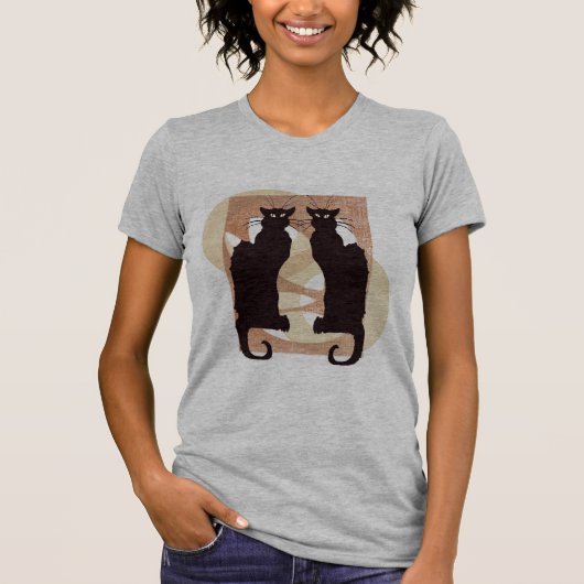 T-shirt Deux chats noirs (Devant)