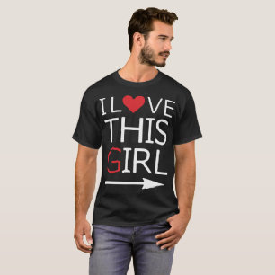 T-shirt Deux Chemises Correspondantes J'Aime Ce Type Girl