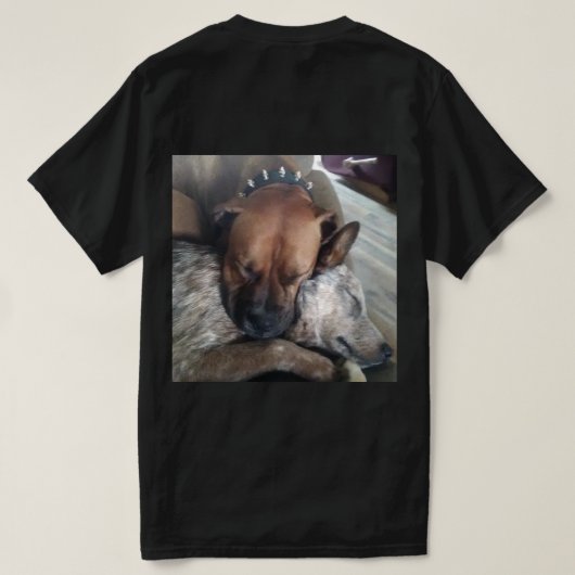 T-shirt Deux chiens se câlinant paisiblement (Design dos)