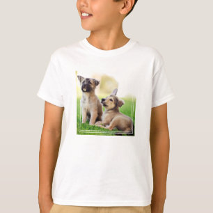 T-shirt Deux chiots bergers allemands