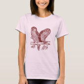 T-shirt Deux Chouettes - Rouge foncé (Devant)