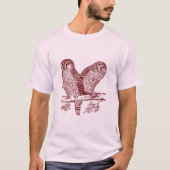 T-shirt Deux Chouettes - Rouge foncé (Devant)