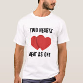 T-shirt Deux Coeurs Battre Comme Un" Citation Romantique (Devant)