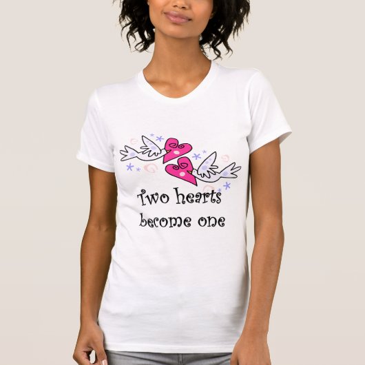 T-shirt Deux coeurs chemises et cadeaux Mariages (Devant)