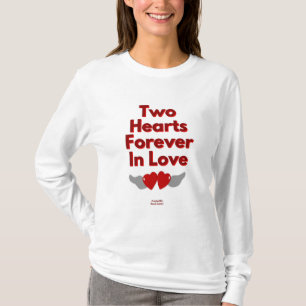 T-shirt Deux Coeurs pour toujours dans l'amour Chemise fem