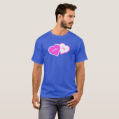 T-Shirt Deux Cœurs Profond Royal (Devant entier)