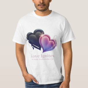 T-shirt Deux coeurs qui battent les dents des hommes