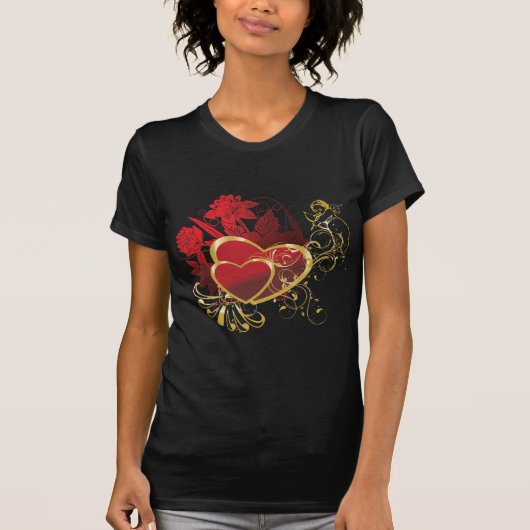 T-shirt Deux Coeurs rouges (Devant)