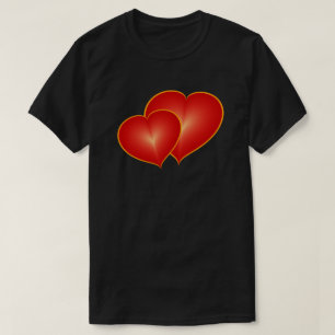T-shirt Deux Coeurs Rouges, Graphique Art numérique Modern