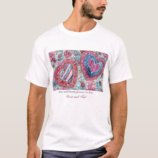 T-shirt Deux coeurs sauvages dans l'amour (Devant)