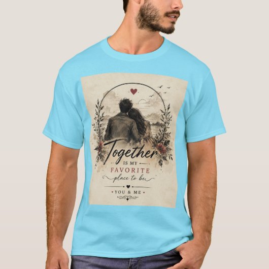 T-shirt Deux cœurs, une histoire. (Devant)
