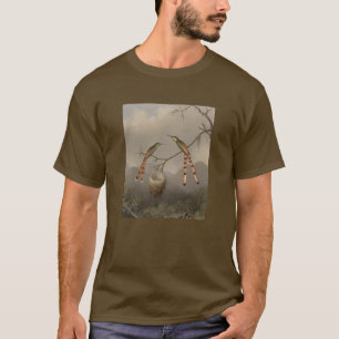T-shirt Deux colibris avec leurs jeunes