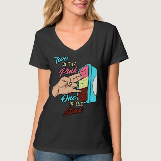 T-shirt Deux Dans Le Rose Un Dans Le Puant (Devant)