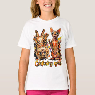 T-shirt Deux Divas Chat Chat, Un Regard Drôle Animaux de C