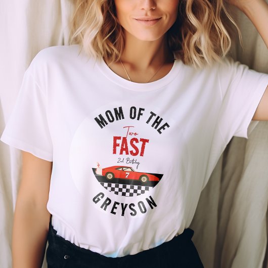 T-shirt Deux Fast Race Car Boy 2e fête d'anniversaire