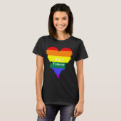 T-shirt Deux femmes Arc-en-ciel - Fierté Silhouette Monogr (Devant entier)