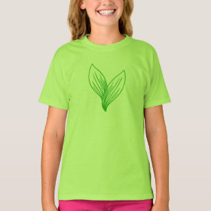T-shirt Deux Feuilles verts entremêlés