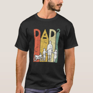 T-shirt Deux Fois Papa Motorcycle Père Papa 2 Enfants Père