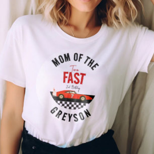 T-shirt Deux Garçon de Course Rapide 2ème Fête d'Anniversa