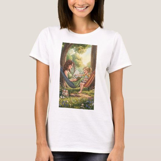 T-shirt Deux hamacs histoire dans le parc (Devant)
