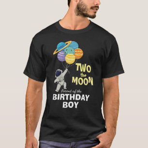 T-shirt Deux la lune Parent du garçon d'anniversaire Espac