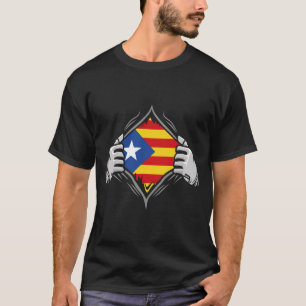 T-shirt Deux mains déchirant le drapeau de la Catalogne