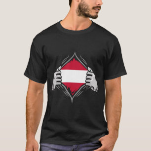 T-shirt Deux mains déchirant le drapeau de l'Autriche