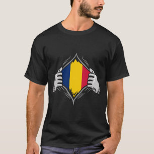 T-shirt Deux mains déchirant le drapeau du Tchad