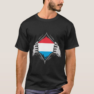 T-shirt Deux mains déchirant le drapeau luxembourgeois