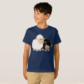 T-shirt deux mignonettes en caricature en mouton p (Devant entier)