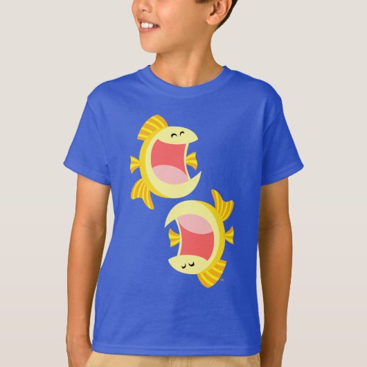 T-shirt deux mignonnes cartons de poisson enfants (Devant)
