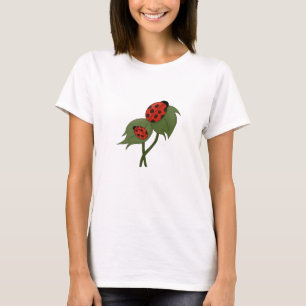 T-shirt Deux mignons coccinelles sur un plante