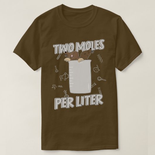 T-shirt Deux Moles par litre Science de chimie (Design devant)