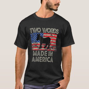 T-shirt Deux Mots Fabriqués En Amérique Maden Merica Fun