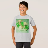 T-shirt Deux Nounours avec enfants Shamrock (Devant entier)