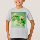 T-shirt Deux Nounours avec enfants Shamrock (Devant)