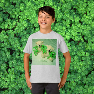 T-shirt Deux Nounours avec enfants Shamrock