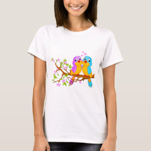 T-shirt Deux oiseaux amoureux dans l'arbre