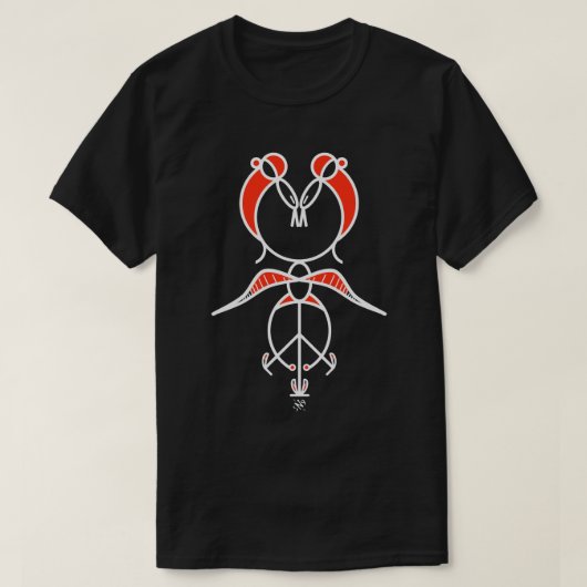 T-shirt Deux oiseaux embrassants design (Design devant)