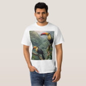 T-shirt Deux Oiseaux Toucans Tropicaux, (Devant entier)