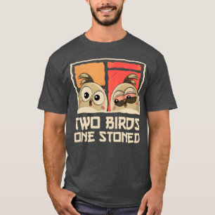 T-shirt Deux oiseaux Un lapidé drôle Sarcastique Oiseaux j