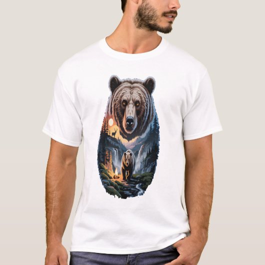 T-shirt Deux ours dans la forêt (Devant)